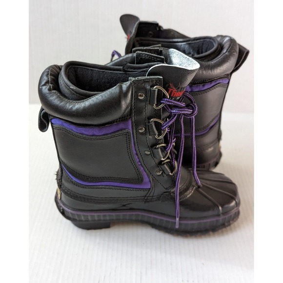 Panda Thermolite Insulated Winter Boots YouSz 6 Black Purple - Picture 2 of 10